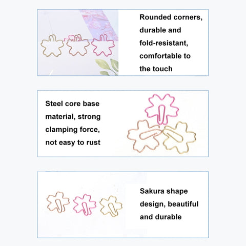 Metal Special-shaped Paper Clips File Classification And Storage Paper Clips, 10pcs /Box Sakura