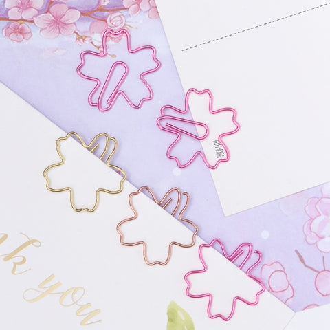 Metal Special-shaped Paper Clips File Classification And Storage Paper Clips, 10pcs /Box Sakura