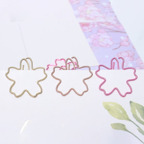 Metal Special-shaped Paper Clips File Classification And Storage Paper Clips, 10pcs /Box Sakura