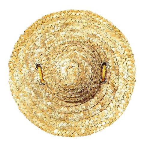Mini Pet Straw Hat Cat Dog Birthday Party Sun Visor Hat, S 10cm, M 13cm, L 16cm, XL 20cm