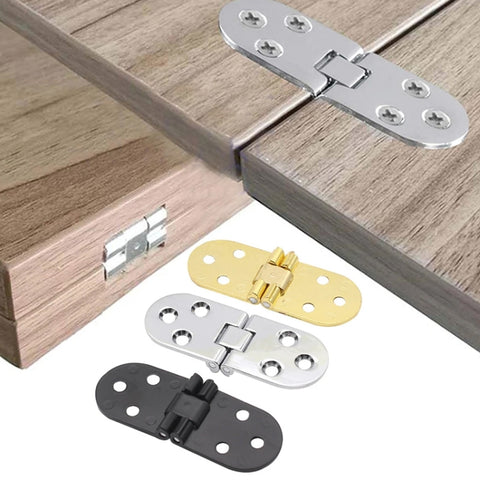 Cabinet Door Folding Hinge Thickened Zinc Alloy Half Round Table Flip Hinge, Gold, Silver, Black