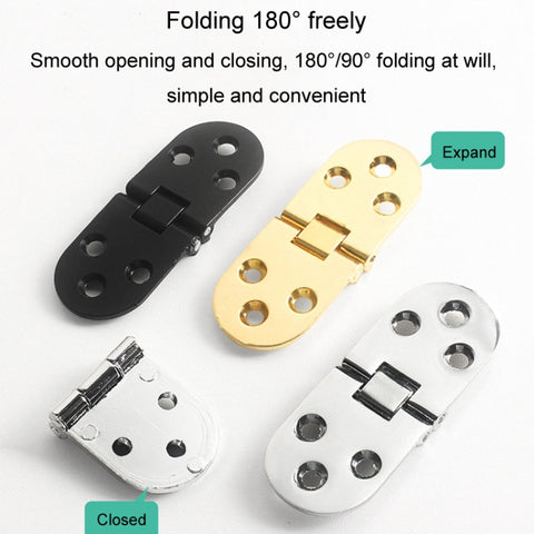 Cabinet Door Folding Hinge Thickened Zinc Alloy Half Round Table Flip Hinge, Gold, Silver, Black