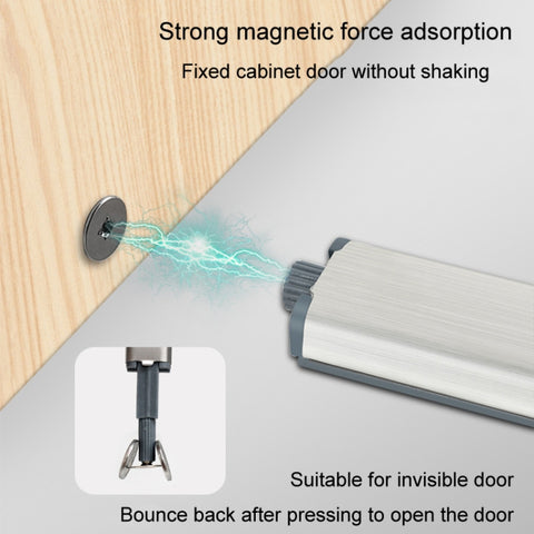 Magnetic Push Latches Cabinet Door Rebounder No Handle Push to Open Cabinet Hardware, Flat Bottom