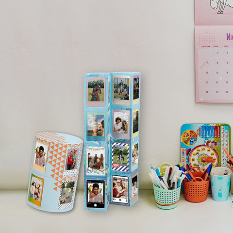For Mini 3-Inch Transformable DIY Photo Frame Stand Storage Rack