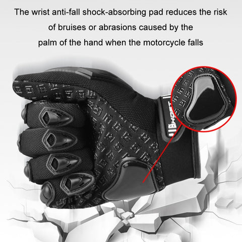 GHOST RACING Motorcycle Riding Anti-fall Breathable Rubber Shell Touch Screen Gloves, M, L, XL, XXL