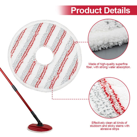 For Vileda Spin & Clean Mop Refill Pad Round Microfiber Replacement Cloth Cover