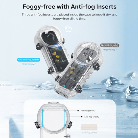 For Insta360 X4 aMagisn 50m Depth Waterproof Protective Case Quick Release Invisible Diving Cover, Waterproof Case