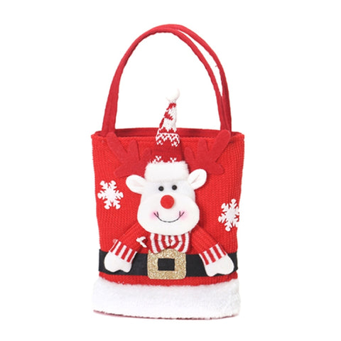 Cute Large Capacity Christmas Decorations Gift Bag Kids Candy Tote Bag, Santa Claus, Snowman, Elk, Bear