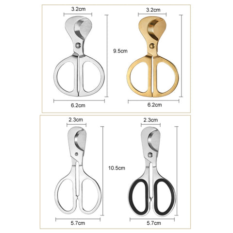 Portable Pill Cutter Stainless Steel Cigar Dispensing Scissors, Oval Handle, Oval Handle+Silicone Case, Round Handle Silver, Round Hanlde Gold