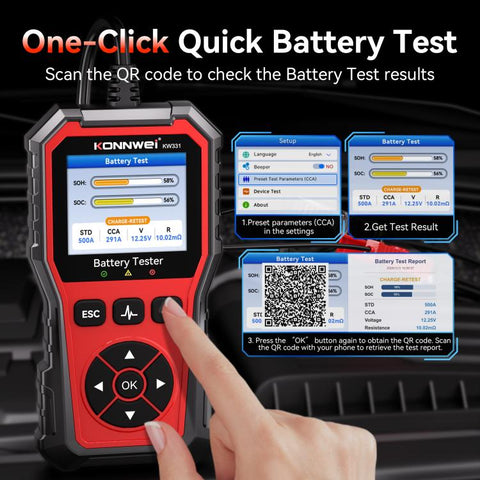 KONNWEI Automotive OBD2 Fault Diagnostic Tool Engine Code Reader 13 Languages, KW331