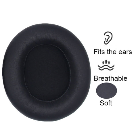 1pair For SteelSeries Arctis Nova 3 / 5 / 7 / Pro Wired Headphone Sponge Cover, Black Leather, Black Pattern, Gray Net