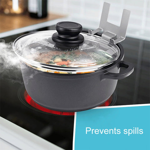 Household Stainless Steel Pot Lid Keeper With Silicone Gasket Kitchen Lid Holder