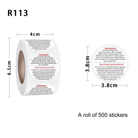 Round Warning Label Packaging Self-Adhesive Warning Sticker, 1.5 inches 3.8 cm, 1 inch 2.5 cm
