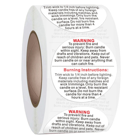 Round Warning Label Packaging Self-Adhesive Warning Sticker, 1.5 inches 3.8 cm, 1 inch 2.5 cm