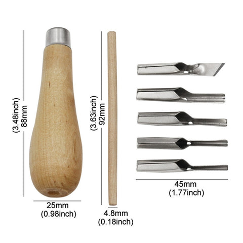 7pcs /Set Wood Handle Carving Knife Tool Art Combination Set, Carving Knife Tool