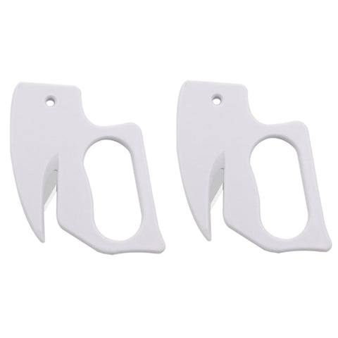 2pcs Multi-purpose Paper Cutting Stainless Steel Blade Letter Opener, White, Black