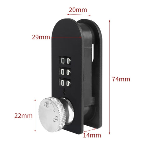 Home Drawer Locker Mechanical Dial And Quarter Turn Combination Lock, Left Turn, Right Turn