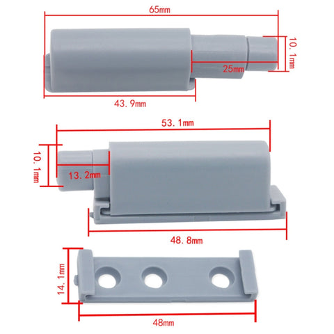 Home Cabinet Door No Pull Handle Thick And Short Magnetic Bouncer, 2sets