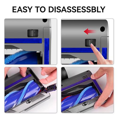 Full Range Dust Display Direct Drive Brush Head Vacuum Cleaner Accessories, For Dyson V7 V8 V10 V11 V12 V15, For Dyson V6, For Dyson V12 Slim / V10 Slim