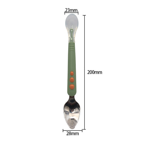 Multi-function Double-head Baby Food Spoon Baby Tableware Fruit Scraper Spoon