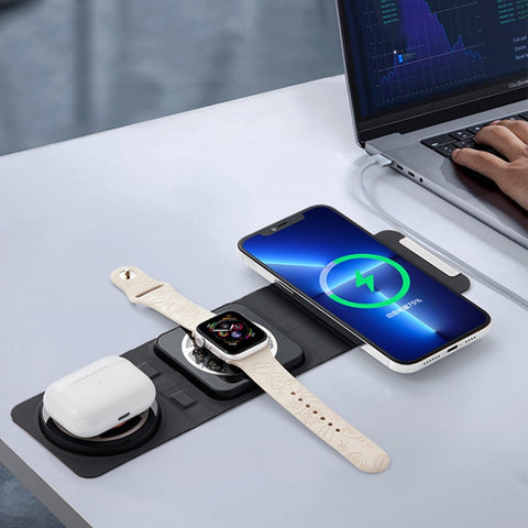 3-In-1 Magsafe Folding Wireless Charger Portable Wireless Fast Charging