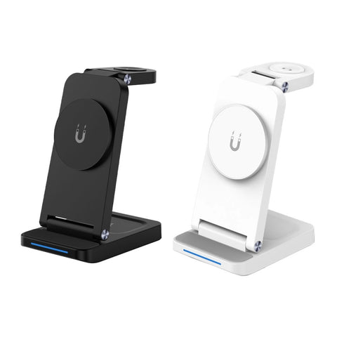 S90-3 3-in-1 Magnetic Folding Wireless Charger Phone Earphone Watch Fast Charging Stand