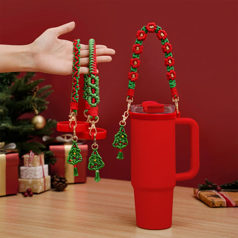 For Stanley Water Cup Christmas Hand-held Rope Knitted Strap