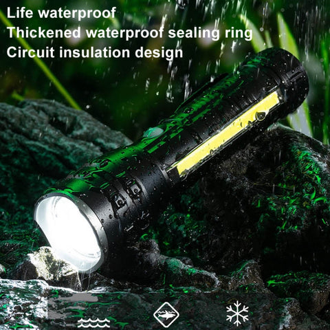 E-SMARTER P27 Pen Clip Strong Light Flashlight Laser Wick High Bright Side Light Outdoor Emergency Adventure Flashlight, P27