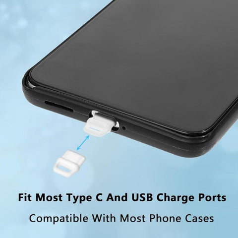 USB-C Charging Port Phone Dust Plug Lanyard Cleaning Brush Set