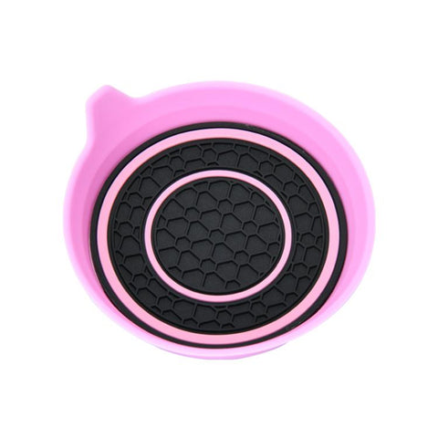 Car Bowl-shaped Non-slip Heat-insulating Double-ring Water Coaster, Black, Red, Gray, Pink, Blue, Yellow, White, Purple