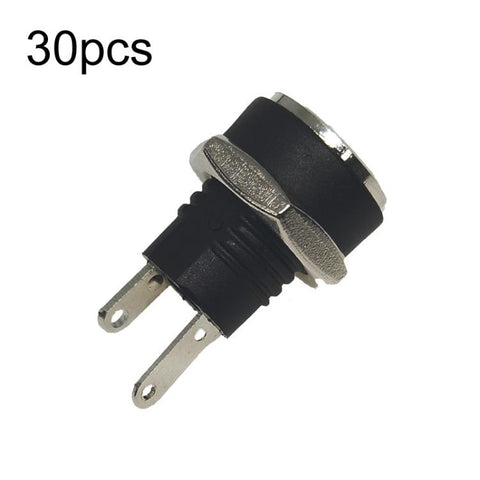 30pcs Electronic Equipment DC Female Power Socket With Nut, DC5.5x2.1MM, DC5.5x2.1MM Full Copper, DC5.5x2.5MM, DC3.5x1.3MM