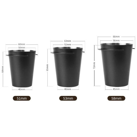 Thickened Coffee Catchers Espresso Machine Handle Catch Tool, 51mm Stainless Steel Mirror, 53mm Stainless Steel Mirror, 58mm Stainless Steel Mirror, 51mm High Temperature Teflon, 53mm High Temperature Teflon, 58mm High Temperature Teflon