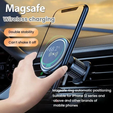 15W Car Magnetic Wireless Charging Phone Holder Alloy Base, Adhesive Black, Adhesive Silver, Air Outlet Black, Air Outlet Silver