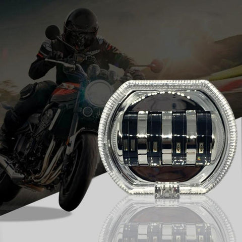 Motorcycle Electric Vehicle General Modification LED Headlight 4 Beads Double Lens Lamps, White Aperture+Red Devil Eye, Red Aperture+Red Devil Eye, Blue Aperture+Red Devil Eye, Ice Blue Aperture+Red Devil Eye, Green Aperture+Red Devil Eye              ...