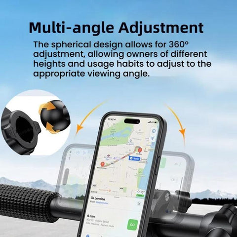 Bicycle Motorcycle Snap-On Mobile Phone Holder With Magnetic Ring