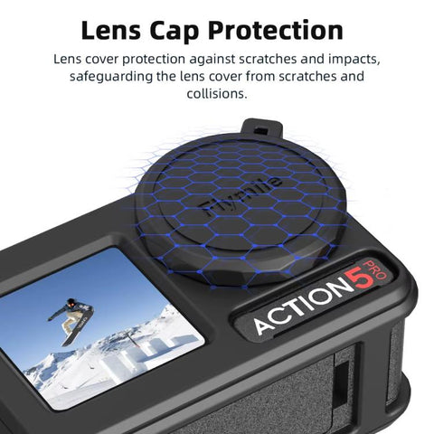 For DJI Osmo Action 3 / 4 / 5 Pro Flymile Silicone Cover Sport Camera Lens Drop Cases