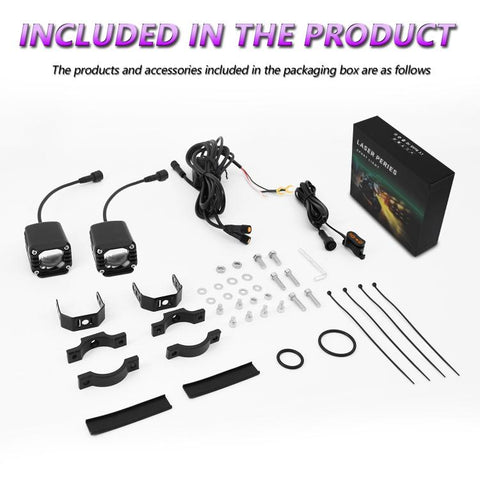 40W Motorcycle Wired Switch Integrated Waterproof Demon Eye Spotlight, Purple Light