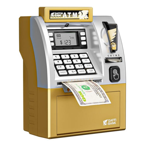 Simulated ATM Automatic Teller Machine Smart Password Card Swipe Children Piggy Bank