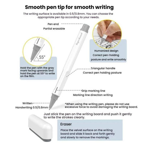 Nano-Microcapsule Magnetic Whiteboard Drawing Draft Writing Board, A3 20 Inches, A4 16 Inches, A5 11 Inches