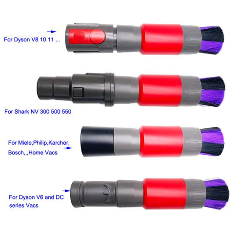 Vacuum Cleaner Dusting Streak Free Soft Brush Replacement Accessory Set, 32mm Soft Brush, 32mm Soft Brush+Connector For Dyson V8, 32mm Soft Brush+DC Connector, 32mm Soft Brush+35mm Connector, 32mm Soft Brush+Connector For Shark