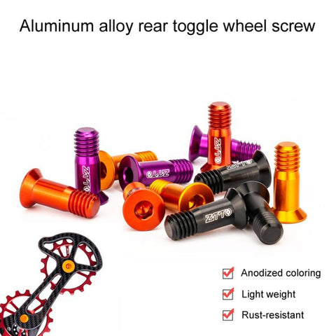 2pcs ZTTO Bicycle Rear Derailleur Sprocket Screws M5 Modified Road Mountain Derailleur Guide Wheel