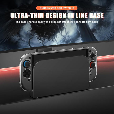 For Nintendo Switch 2 Crystal Shell Case Split Gamepad Transparent Protective Cover