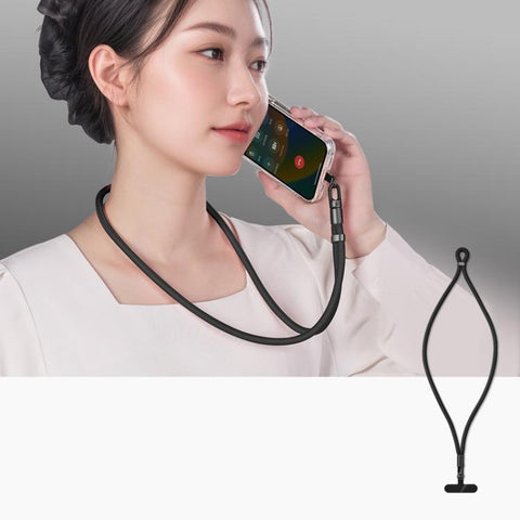 Adjustable Phone Lanyard With Self-Locking 360-Degree Rotatable Anti-Tangle Design & TPU Clip, Neck Black, Neck Orange, Neck Green, Crossbody Black, Crossbody Orange, Crossbody Green