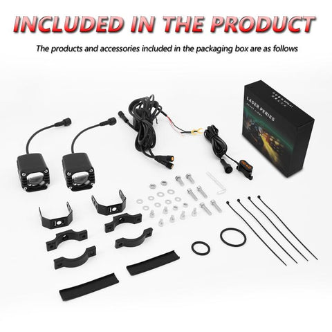40W Motorcycle Wired Switch Integrated Waterproof Demon Eye Spotlight, Red Light