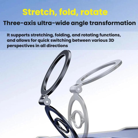 Multi-Functional 360 Degree Rotating 3-Axis Phone Holder Magnetic Car Navigation Foldable Mount, D61