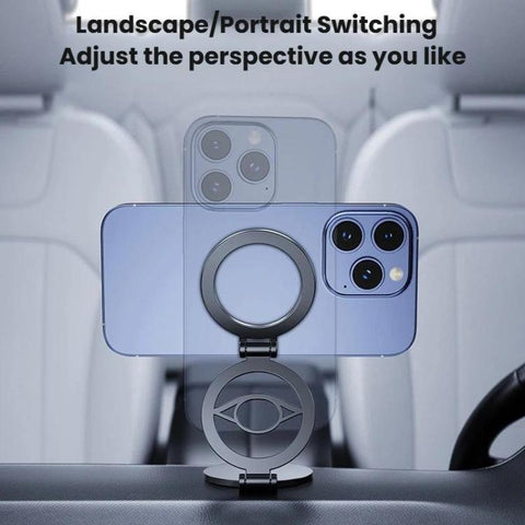 Multi-Functional 360 Degree Rotating 3-Axis Phone Holder Magnetic Car Navigation Foldable Mount, D61