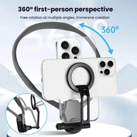 Adjustable Magnetic Neck Mount Phone Holder Quick-Release Chest Strap POV Mount For Sports & Vlogging, K08-2M