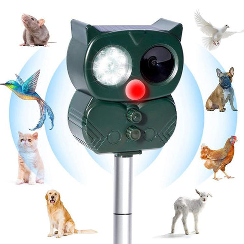 Five-Speed Tuning + Voice-Activated Ultrasonic Solar-Powered Animal Repeller, 704