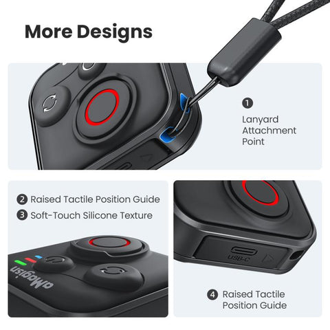 aMagisn Wireless Bluetooth Remote Control for Insta360, GoPro Hero Cameras & Smartphones - 50m Long Range, AM22
