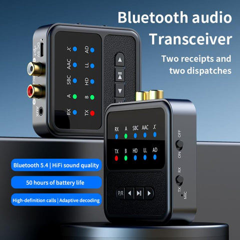 2-in-1 Bluetooth 5.4 Audio Transceiver HiFi Transmitter/Receiver, HD Calls, RCA/3.5mm AUX for Car/Home Stereo, BT200